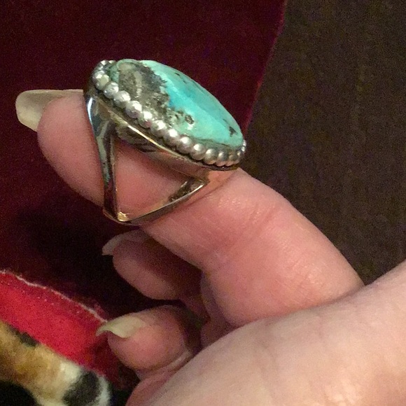 OLD HEAVY TURQUOISE RING - Picture 5 of 6